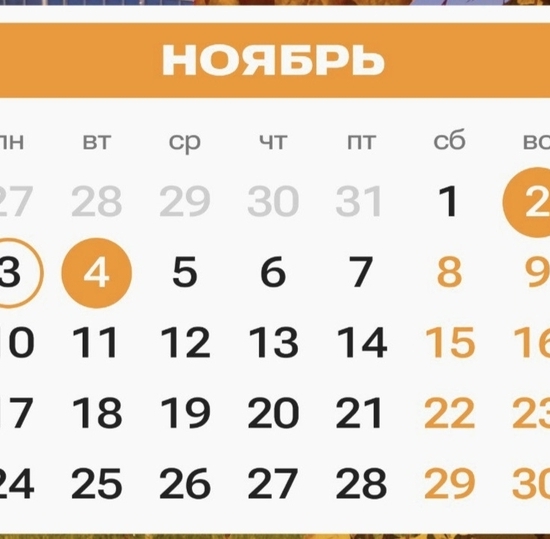 Как работаем, учимся и отдыхаем в ноябре